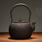 Cast Iron Teapot, Stovetop Safe Tea Kettle With handle, Asian Style Handmade Tea Pot For Home Camping Outdoor Use(1.2L, BlackB)