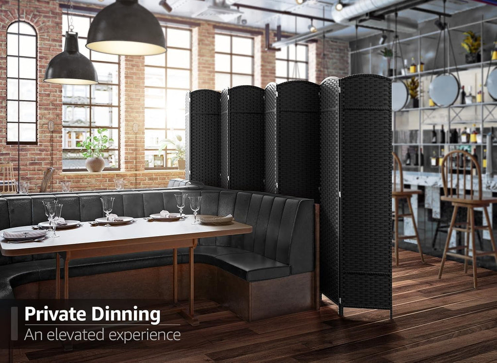 Sorbus Foldable Room Divider, Mesh Privacy Screen (8 Panel, Black)