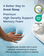 Viscosoft 3 Inch Memory Foam Mattress Topper Twin XL - College Dorm Upgrade