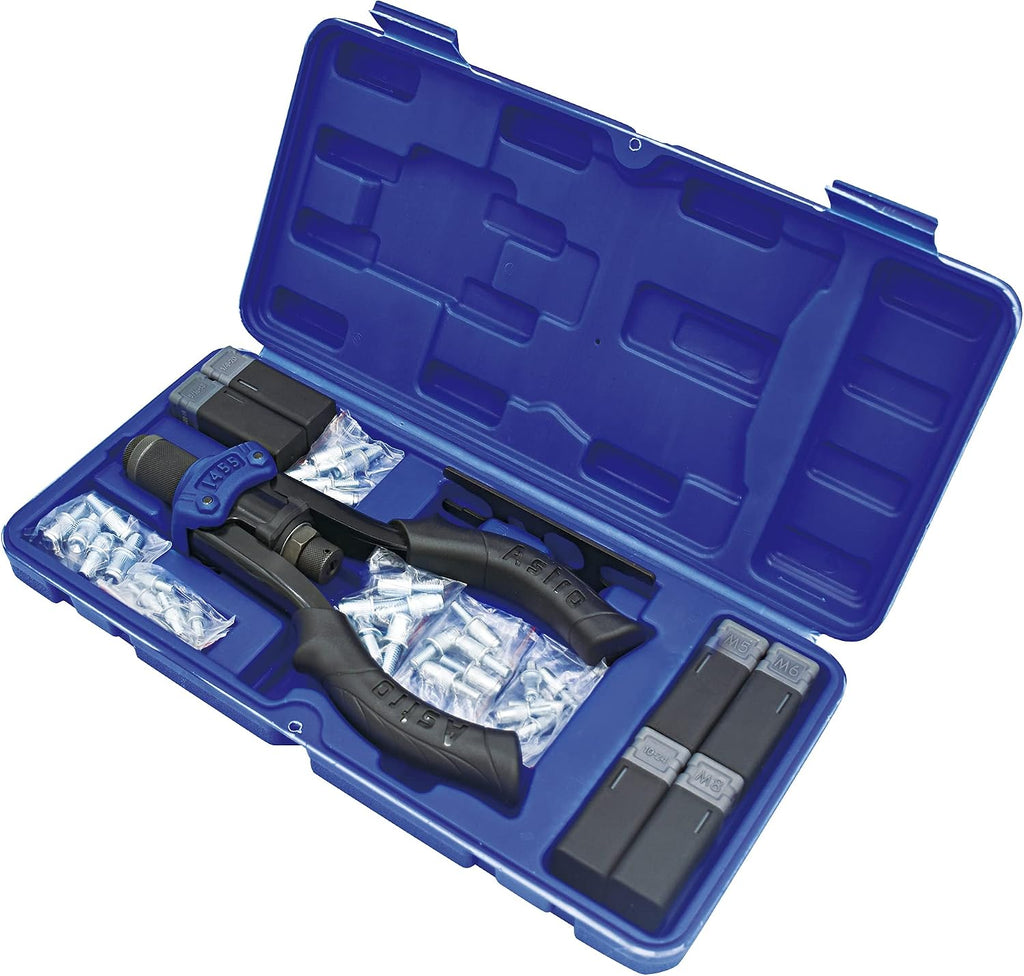 Astro Tools 1455 Hand Rivet Stud Setter Kit - Metric & SAE with Rivet Studs,Multicoloured