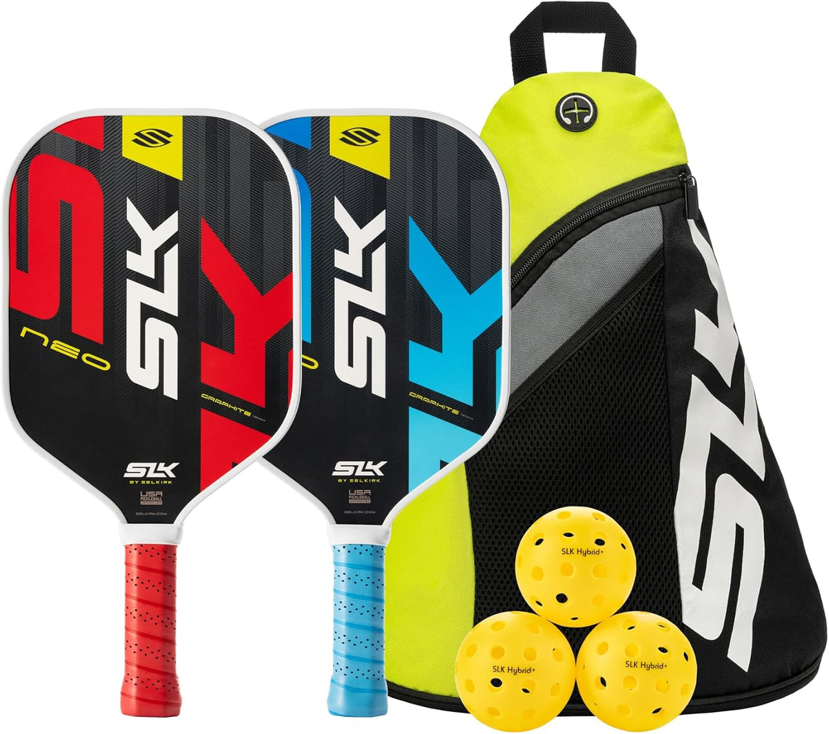 Selkirk Sport SLK Neo Pickleball Paddles Set of 2 + Pickleballs + Sling Bag