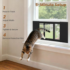 MOPHOTO Cat Door for Window, 34.65"-46.46" Width, 12.2" Height