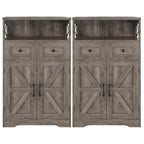 Farmhouse Storage Cabinet with Drawers, Small Kitchen Pantry Cabinet, White