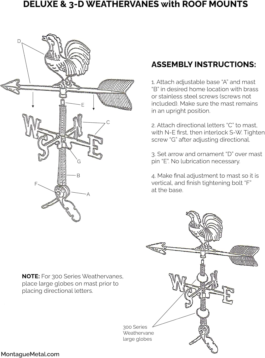 Montague Metal Products Aluminum Bass Weathervane - Deluxe, Gold