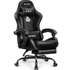 N-GEN GAMING Gaming Chair with Footrest, Lumbar, High-Back, All Black