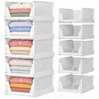 8 Pack Closet Organizers and Storage, Stackable & Foldable Closet Bins