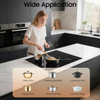 3 Burner Electric Cooktop 110V, 9 Heating Level, 23 Inch Portable Stove Cooktop with LED Display, Child Safety Lock and Timer Ideal for Kitchens, Hotels, Restaurants, and More (No Plug)
