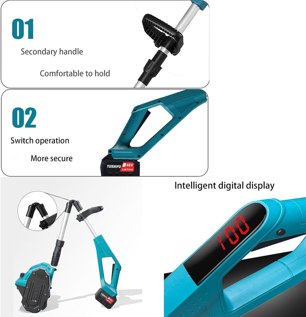 Brushless Motor Cordless Snow Shovel, 12-Inch Width, 21V Battery, 26ft Throwing Distance, Adjustable Handle & Chute for Easy Snow Removal on Sidewalks