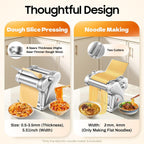 Automatic Electric Pasta Maker Machine, Commercial Stainless Steel Spaghetti Roller Noodle Pressing Machine for Spaghetti, Fettuccini, Lasagna, Dumpling Skins