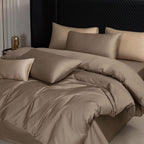 MooMee Queen Duvet Cover Set 100% Extra Long Staple Cotton Cooling Bedding