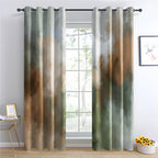 Boho Mid Century Blackout Curtains, Thermal Insulated Room Darkening Grommet Drapes for Bedroom Living Room, Modern Abstract Leaf Geometric Window Treatments, 108 Inch Drapes 2 Panel Set