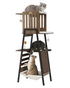 FourFurPets Modern Cat Tree, 58-Inch Cat Tower for Large Cats, Big Hammock