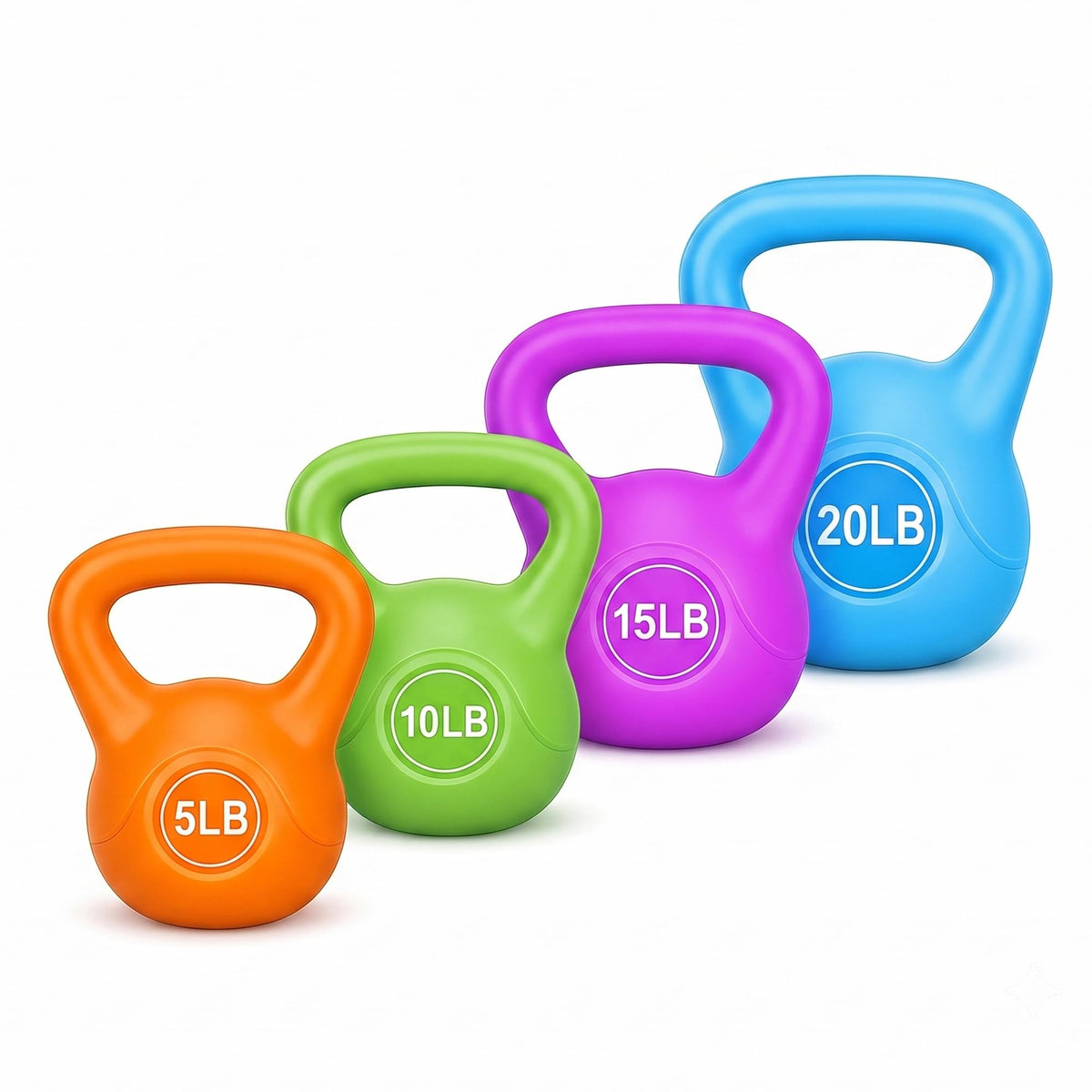 BalanceFrom Vinyl Kettlebell Set, 30/45/50/75 Pound Options – Cement-Filled Strength Training Weights with Ergonomic Grip and Color Coding for Full Body Fitness at Home or Gym