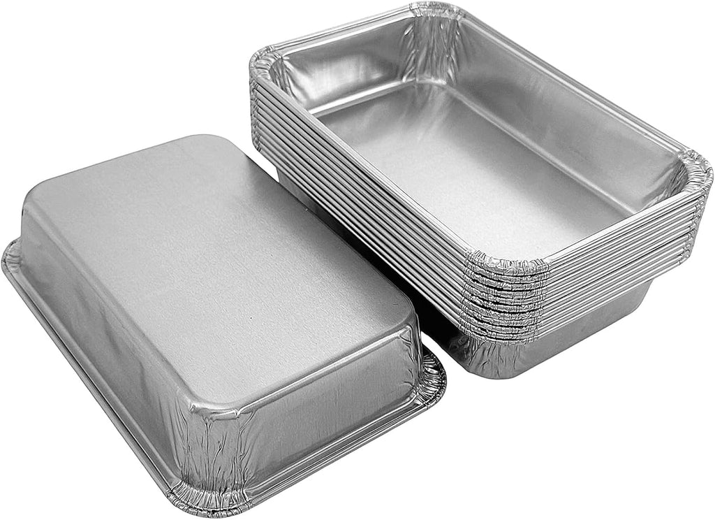 PACTOGO 6" x 4" x 1" Disposable Aluminum Foil Smooth-Wall Oblong Mini Danish Cake Pans - Ideal Baking Tins for Sweets, Coffee Cakes, Danishes, Cookies, Brownies (Pack of 200)