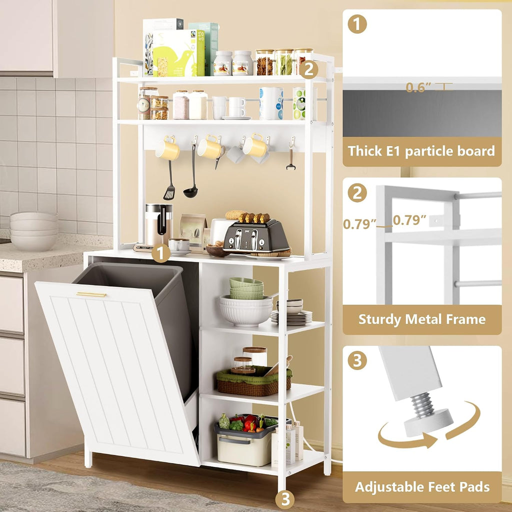6-Tiers Kitchen Bakers Rack, Microwave Stand Cabinet with Storage