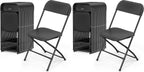 VINGLI 40 Pack Black Plastic Folding Chair, Indoor Outdoor Portable Stackable Commercial Seat with Steel Frame 350lb. Capacity for Events Office Wedding Party Picnic Kitchen Dining