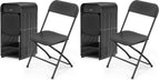 VINGLI 40 Pack Black Plastic Folding Chair, Indoor Outdoor Portable Stackable Commercial Seat with Steel Frame 350lb. Capacity for Events Office Wedding Party Picnic Kitchen Dining