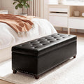 Joveco 51 Inch Storage Bench,Leather Tufted Storage Ottoman with Legs