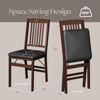 SIMPLEX Folding Wood Dining Chairs, Padded, No Assembly, 2 Pack