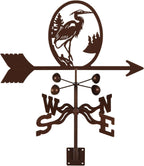 EZ Vane Steel Heron Bird Weathervane with Wind Cups — Post Mount