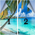 Beautiful Ocean Scenery Window Privacy Film 35.4Wx55.1L inch x 2pcs