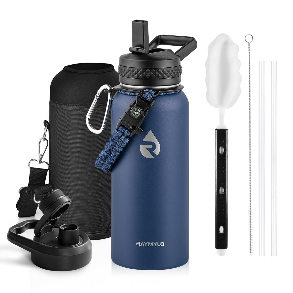 RAYMYLO Insulated Water Bottle 40 oz, Triple Wall Vacuum Stainless Steel