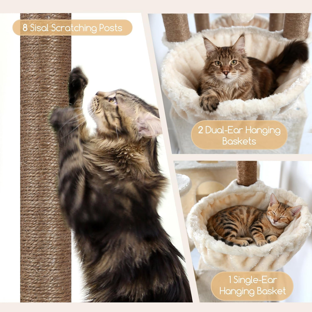 Globlazer 82in Extra Large Cat Tree Tower for Indoor Cats Large Adult, S82