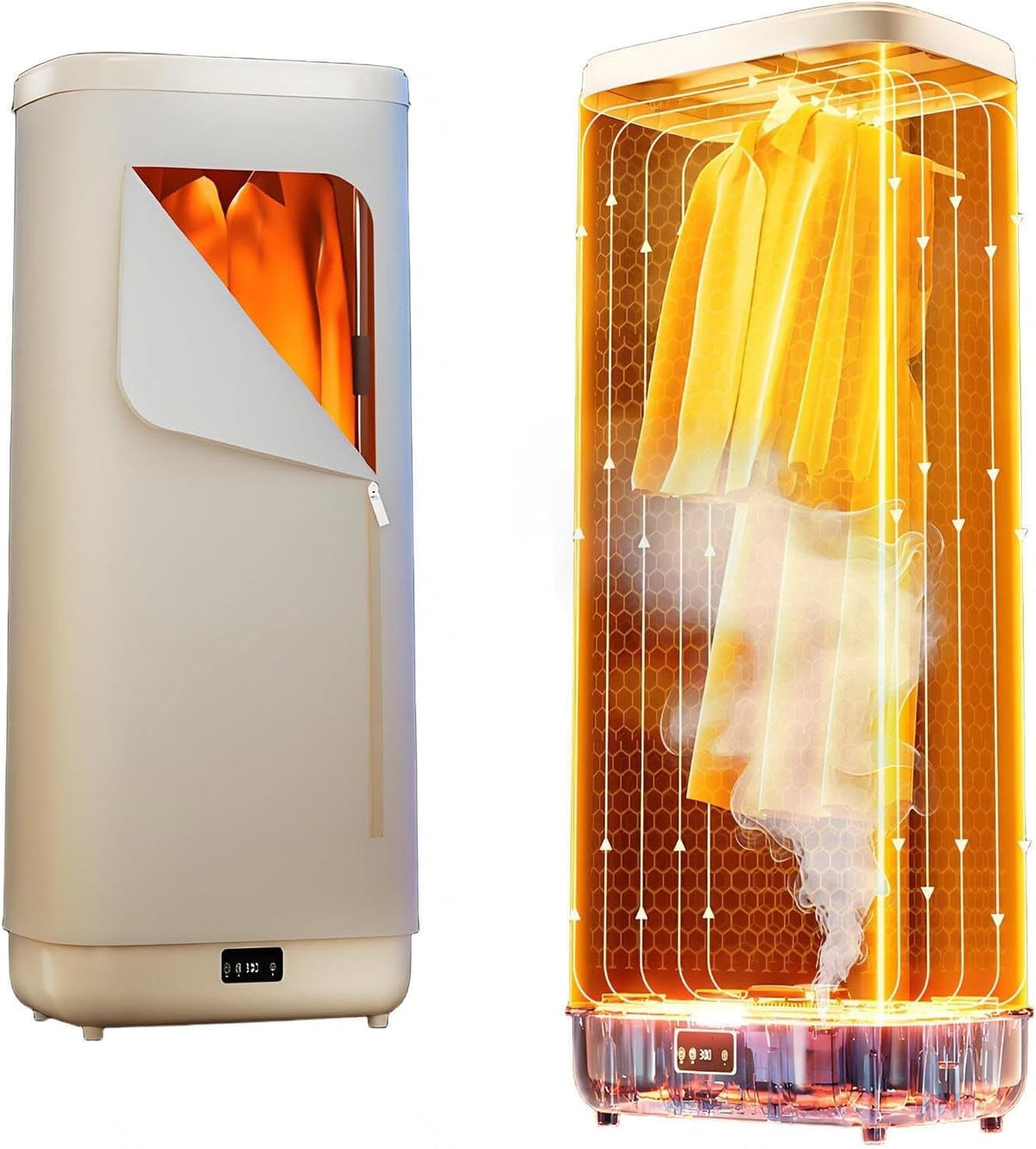 Portable Clothes Dryer for Apartment RV Travel Small Quiet Fast-Drying Machine with 240m Timer Folding Ironing Machine