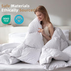Hungarian Feather Down Comforter Queen,100% Organic Cotton Duvet Insert