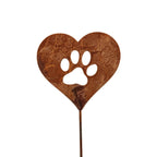 Pet Dog, Cat, Rabbit or Bird Keepsake Memorial Heart Garden Stake 20 to 28 Inches Tall (Large Heart, 28" Tall, Schnauzer, Naturally Rusted)
