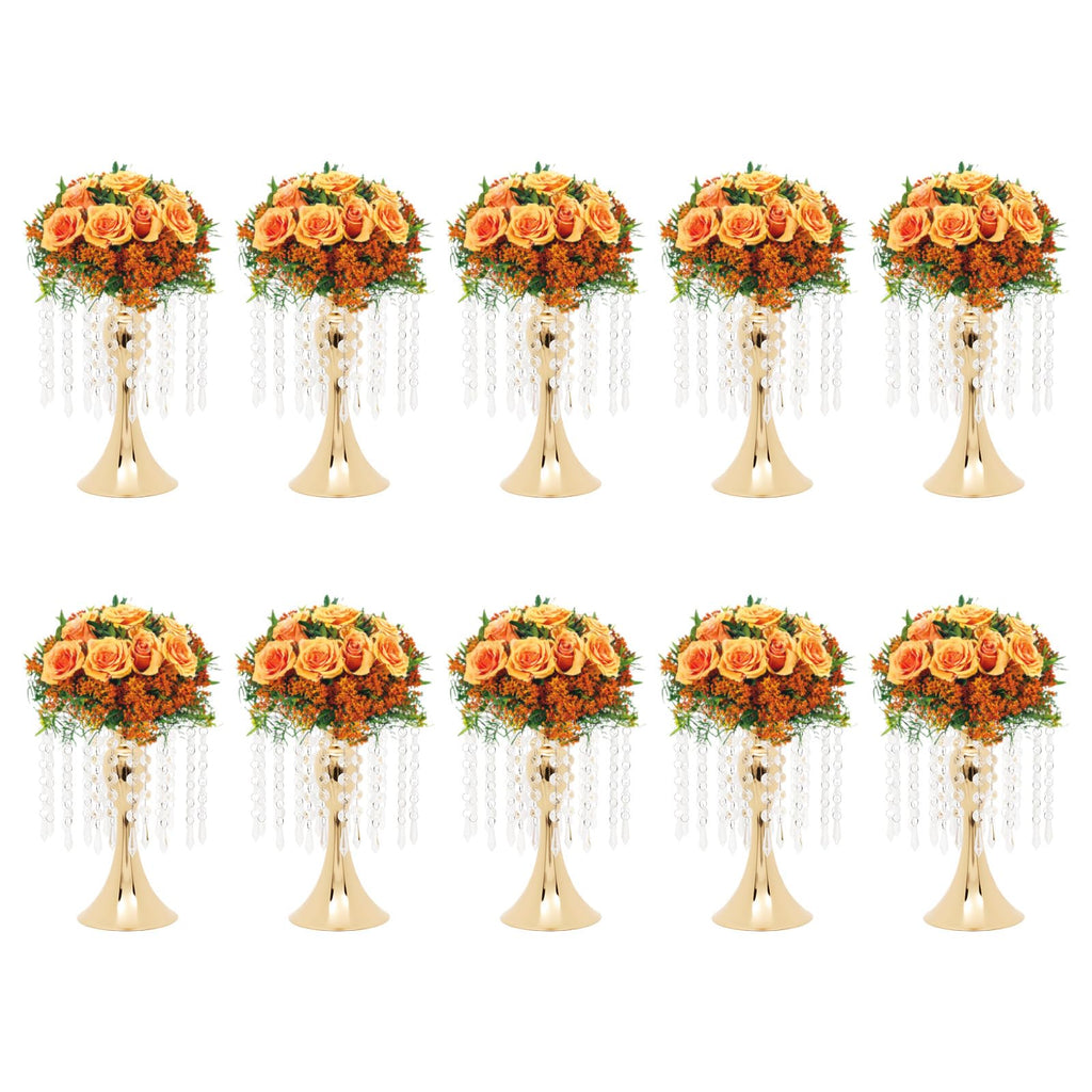 Wedding Centerpieces Silver Vases,10PCS Metal Flower Candle Holder with Sparkling Crystal Beads,Crystal Flower Vase Metal Flowers Stand for Party Tables Decorations (10PCS-Sliver-3)