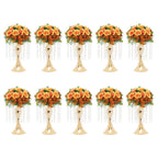 Wedding Centerpieces Silver Vases,10PCS Metal Flower Candle Holder with Sparkling Crystal Beads,Crystal Flower Vase Metal Flowers Stand for Party Tables Decorations (10PCS-Sliver-3)