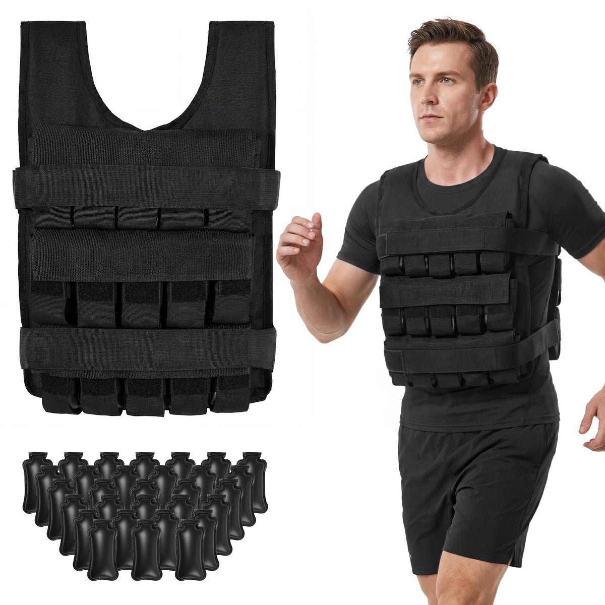 Goplus Adjustable Weighted Vest, 44lbs/66lbs Weight Vest for Men Women