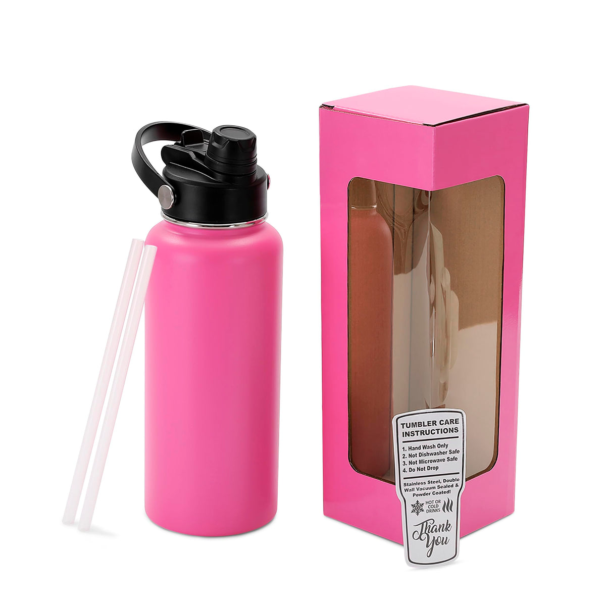 makerflo 32oz Powder Coated Hydro Water Bottle Blanks, Orange, Case of 25