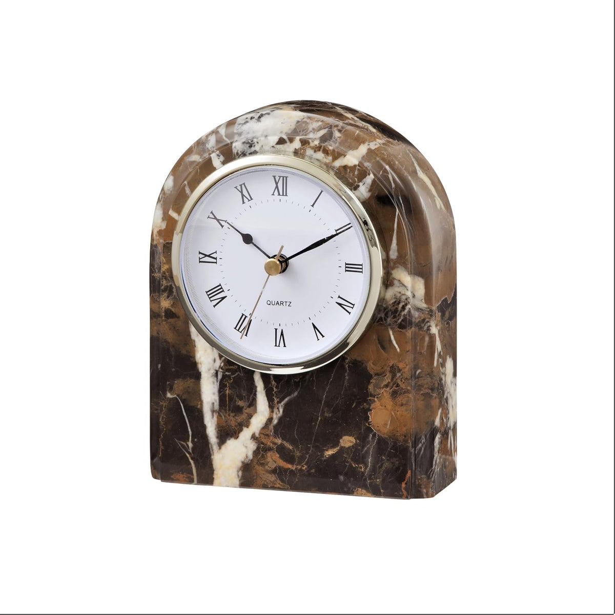Luxurious Marble Desk Clock – Hand Carved, Polished Modern Table Clock – Durable & Functional Bedside Clock - Multipurpose Home Interiors Decor - One-of-a-Kind Decorative Objects
