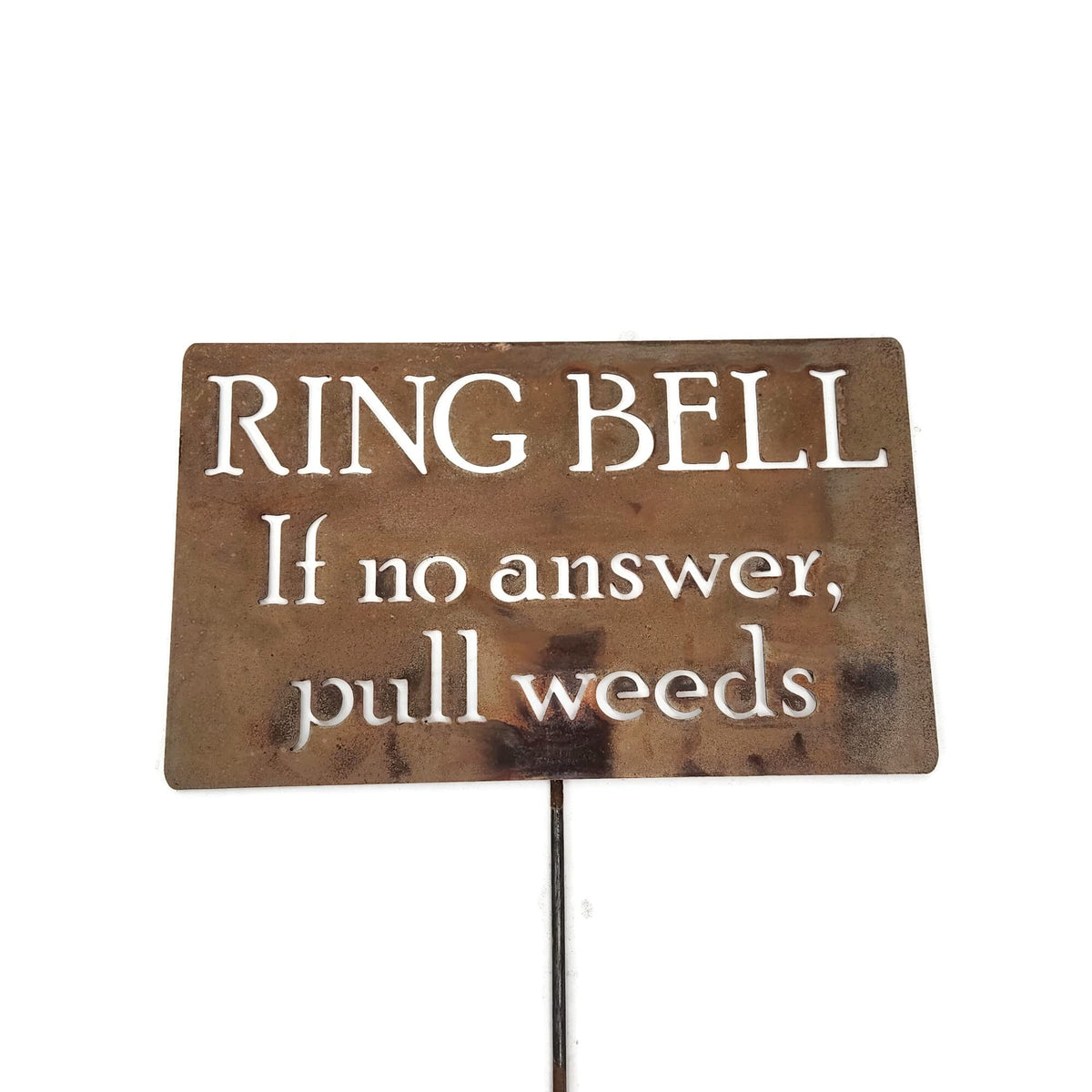 Funny Garden Stake 20 to 33 Inches Tall (Peas & Quiet, Large 28" Tall)