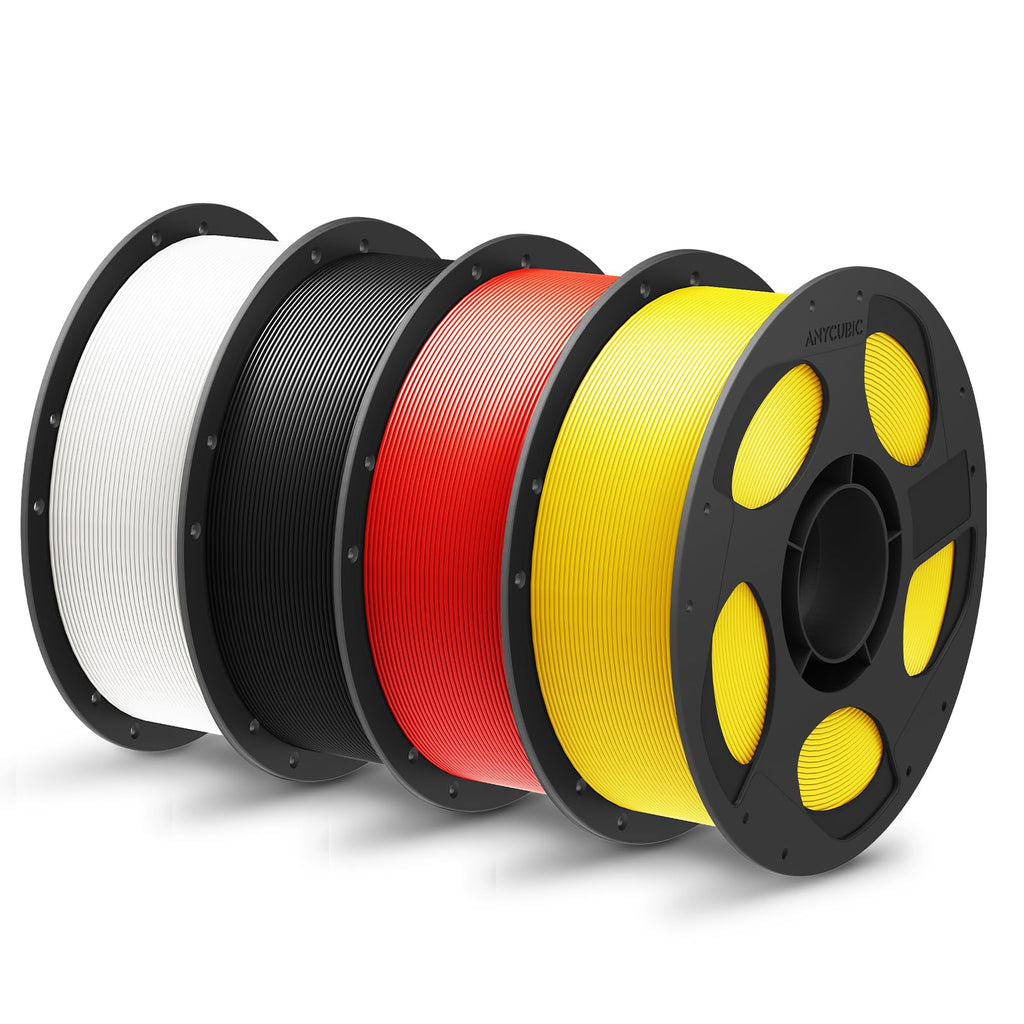 ANYCUBIC PLA Plus (PLA+), 3D Printer Filament 1.75mm Bundle, High Toughness, 1KG Spool, Black, White, Texture Grey, Pink, Red, Blue, Green, Orange, Yellow, Purple, 10KG in Total
