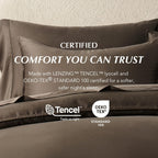 EverGrace Tencel™ Sateen Duvet Cover Set, King Size, Espresso Brown