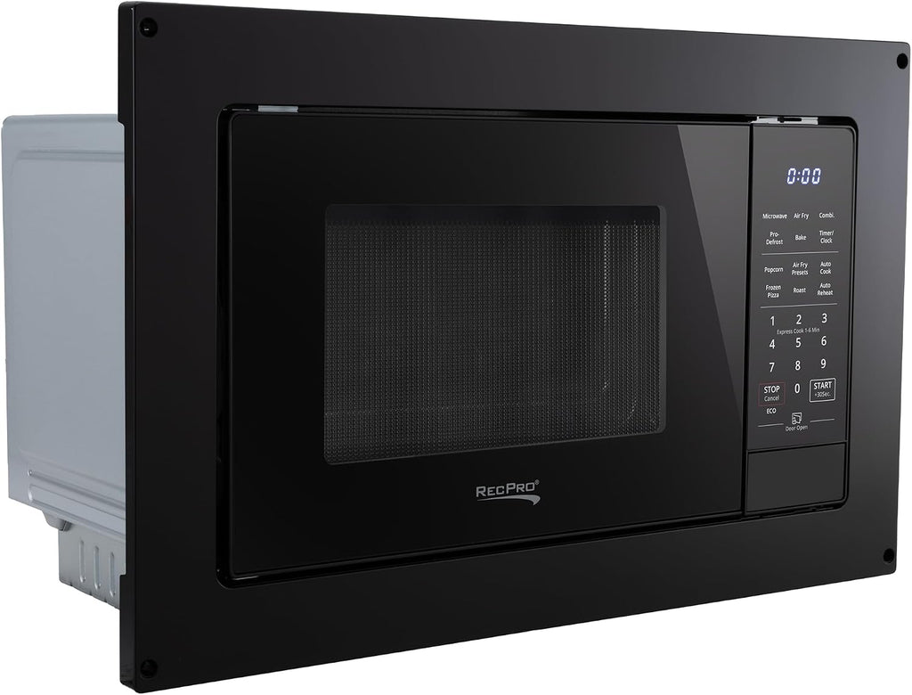 RecPro RV Air Fry Microwave 1.0 Cu Ft, 900W Black