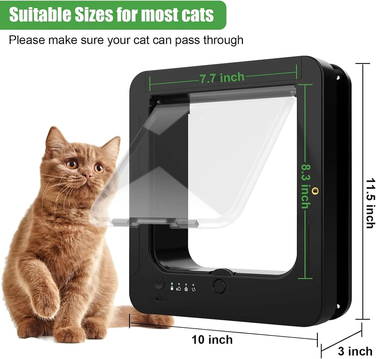 Automatic Pet Door with Microchip Technology Includes 2 Sensor Collars and Remote Ideal for Cats and Small Dogs