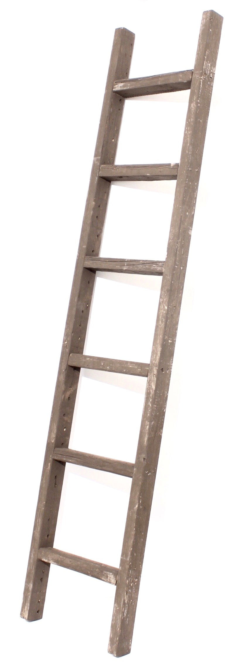 BARNWOODUSA 5 FT Decorative Ladder, Reclaimed Wood Ladder - Smoky Black