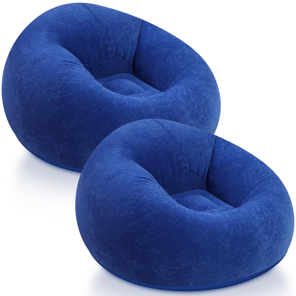 Realspring Inflatable Bean Bag Chairs,Coffee,4 Pcs