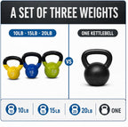 Fitvids 5-50 LB Kettlebells Cast Iron Strength Training Kettlebells for Home Gym Exercises, Single or Set