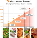 0.7Cu.ft Mini Microwave Countertop w/ 5 Micro Power, 700W