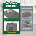 XMarrat Extra Large Stone Bath Mat for Bathroom, 2 Pack, 31.5"x19.7"