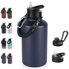32 oz Insulated Water Bottle Bulk 8 Pack, Stainless Steel Sports Water Bottles with Straw Lid & Wide Mouth Lids, Double Walled Vacuum, Leak Proof, White
