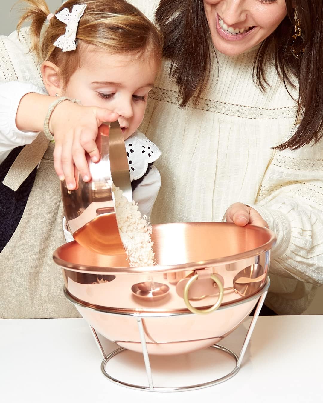 Mauviel M'Passion Copper Egg White Beating Bowl With Ring, 5 Qt, Made in France