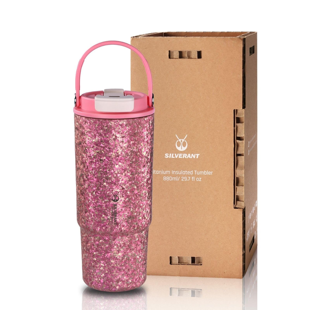 SILVERANT Titanium Insulated Tumbler - 880ml / 29.7 oz -Crystallized Black