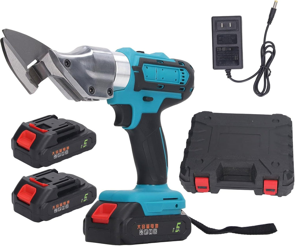 Cordless Electric Scissors High Speed Rotating Head 21V Lithium Battery Scissors for Metal Cutting (US Plug)
