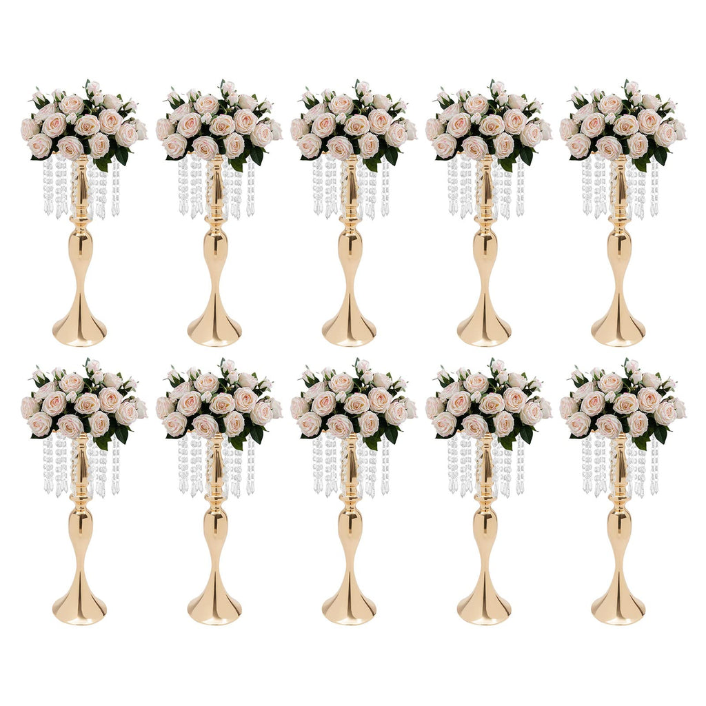 Wedding Centerpieces Silver Vases,10PCS Metal Flower Candle Holder with Sparkling Crystal Beads,Crystal Flower Vase Metal Flowers Stand for Party Tables Decorations (10PCS-Sliver-3)